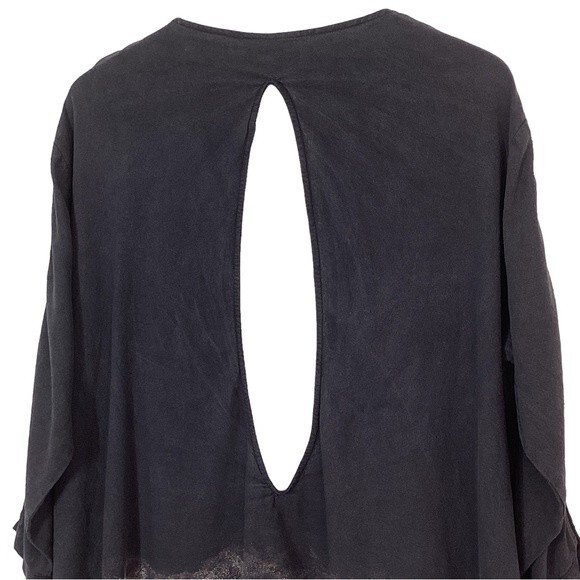 LINDSEY THORNBURG Womens 2 Blouse Gray Top Dyed Shirt Lagenlook Boho Top - Picture 10 of 16